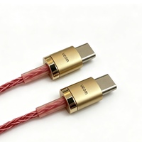 Kabel Pengisi Daya USB C ke C 60W Siap Jual, Bahan Zinc Alloy Perak, Kemasan Kotak PET Transparan, 6 Warna, untuk Supermarket FBA