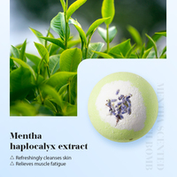 Bombes de bain parfumées KORMESIC Private Label 50g à la calendula et à la menthe, boules de sel de bain fleuries, parfum luxueux, multi-mousse, hydratantes