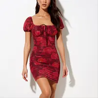 Sıcak popüler rekabetçi fiyat çin'de fabrika moda yeni gelenler kısa kollu Bodycon elbise Casual