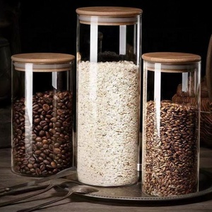 Frascos de Almacenamiento de Alta Calidad de 250 ml, Recipientes de Vidrio de Borosilicato para Almacenamiento de Alimentos, Herméticos con Tapa de Bambú - Product Image 2