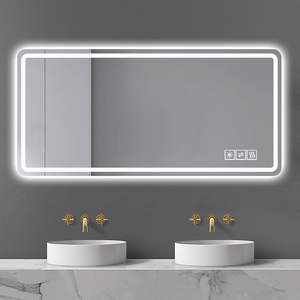 Espejo de tocador de baño LED DB de 28*60 pulgadas, espejo de pared de vidrio templado a prueba de roturas regulable antivaho para uso cosmético - Product Image 1