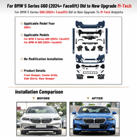 Kits de pare-chocs avant et arrière pour BMW G60 G68, style MT, kit carrosserie complet avec diffuseur pour BMW G60 G68 2023 2024 2025 2026