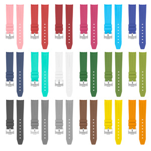 Bracelet de montre en caoutchouc de silicone multicolore 20mm à bout incurvé Bracelet de montre tropical souple pour Rlx Omga Vente directe d'usine <span class=keywords><strong>Prix</strong></span> de gros - Product Image 3
