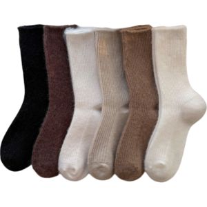 Chaussettes en laine pour femmes pour l'automne/l'hiver Chaussettes thermiques épaisses en cachemire Chaussettes mi-hautes d'hiver Chaussettes Birkenstock Chaussettes empilées - Product Image 1