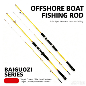 Canne à pêche pour bateau 30-40 #   Canne à pêche spinning/casting puissante 1,8m 2,1m 2,4m pour la pêche en mer, en kayak ou en bateau, avec pointe solide - Product Image 3