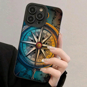 Funda de TPU de Alta Calidad a Prueba de Golpes con Patrón de Brújula y Tacto Suave para iPhone 17 16 Pro Max 14 13 12 11 - Product Image 1