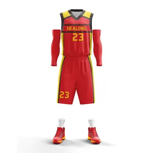 篮球球衣定制热升华篮球球衣红色和黑色