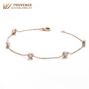 Bracelet simple et élégant en or jaune 18 carats véritable avec diamants <span class=keywords><strong>de</strong></span> laboratoire ronds <span class=keywords><strong>de</strong></span> 3 mm, idéal pour les jeunes femmes au quotidien. - Product Image 1