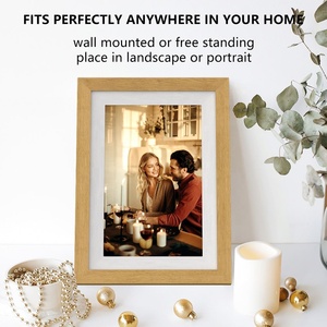 High Quality Wooden Digital Photo Frame Wifi 10.1 21.5 Inch Touch Screen Ips Smart With Mini Large <b>Led</b> Video Picture Gif Foto - Product Image 2