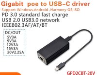 EN-GPD2CBT-20V Harga Pabrik Standar PD 3.0 Pengisian Cepat USB 2.0 USB3.0 Jaringan Gigabit PoE ke Konverter Tipe C
