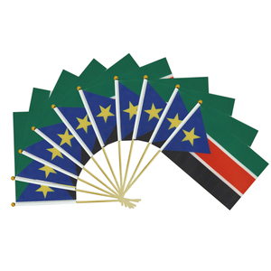 2024 Venta caliente de fábrica Bandera agitada a mano de poste de madera de Sudán del Sur para vacaciones generales - Product Image 2
