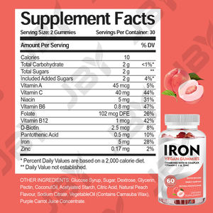 Suplemen Permen Besi JBY OEM/ODM Label Pribadi Dengan <span class=keywords><strong>Vitamin</strong></span> <span class=keywords><strong>C</strong></span> dan <span class=keywords><strong>B12</strong></span> untuk Wanita dan Pria, Pasokan Grosir dalam Jumlah Besar - Product Image 2