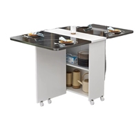 Petite table à manger pliante rectangulaire multifonctionnelle à roulettes pour usage domestique