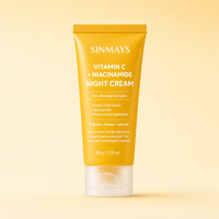 Crème de nuit à la vitamine C et à la niacinamide, complexe régénérant de la peau, hydratant éclaircissant, réparation nocturne, crème visage éclatante