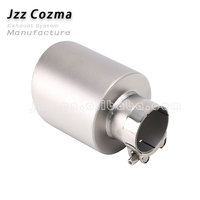 Knalpot belakang baja Titanium, pipa pembuangan asap permukaan baja Titanium Universal 2.5 "Inlet 4.5" Outlet 8.07 "panjang ujung knalpot