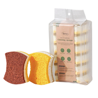 Éponge de nettoyage de cuisine naturelle biodégradable en forme de taille écologique Compostable Éponge à récurer à la noix de coco en cellulose à haute mousse