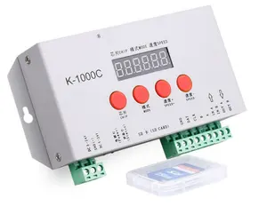 Controlador de iluminación LED K1000C, DC5-24V, 2048 píxeles, DMX, tarjeta SD
