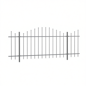 Recinzione da Giardino in Acciaio Verniciato a Polvere Grigia 170 X 140 Cm con Piastra Decorativa - Product Image 1