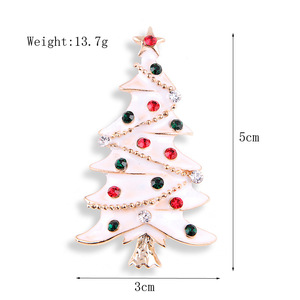 Broches et épingles <span class=keywords><strong>de</strong></span> noël gravées plaqué or père noël couronne <span class=keywords><strong>de</strong></span> renne flocon <span class=keywords><strong>de</strong></span> neige cloche métal artisanat pour les femmes - Product Image 6