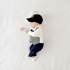Combinaison de cérémonie <span class=keywords><strong>pour</strong></span> bébé garçon nouveau-né, 3 styles, en coton polaire, avec nœud papillon, <span class=keywords><strong>pour</strong></span> mariage et baptême - Product Image 5