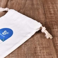 Promotion Logo personnalisé imprimé cadeau bio toile coton lin cordon sac Mini petit cordon sac pour bijoux chaussure poussière