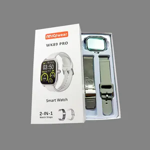 2024 WK89 Smart Watch Écran HD de 2.19 pouces Montre intelligente à chargement sans fil avec écouteurs M69 PRO MAX set 2 en 1