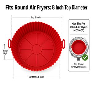 Revêtements en silicone pour friteuse à air OEM ODM, qualité alimentaire, réutilisables, 60g, antiadhésifs, ronds, pour cuisine - Product Image 2