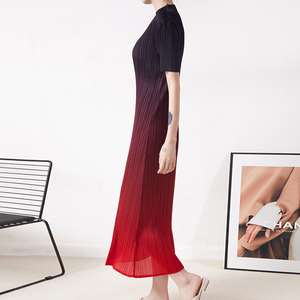 Vestido Miyake Plisado <span class=keywords><strong>de</strong></span> Verano 2026, Venta Caliente, Color Degradado, Estilo Casual Europeo y Americano, Vestidos <span class=keywords><strong>de</strong></span> Moda Vintage para <span class=keywords><strong>Mujer</strong></span> - Product Image 6