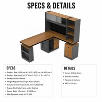 Bureau de travail électrique ergonomique moderne en bois avec compartiments, design modulaire écologique et durable pour la maison/le bureau