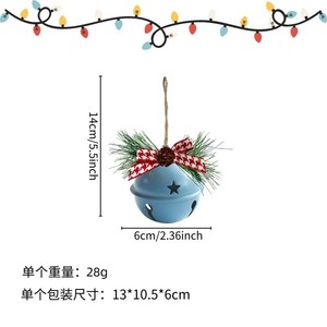 Decorazioni Natalizie per Finestre, Ornamenti per Alberi, Pigne, Bacche Rosse, Accessori, Decorazioni Transfrontaliere, Ciondolo Campana in Ferro - Product Image 4