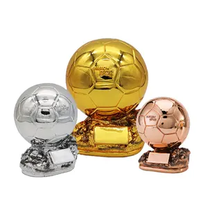 Sports Resin Football Trophy MVP Player Trophy Gold Globe Award Competition Creative Football Trophy For Bar Decoration