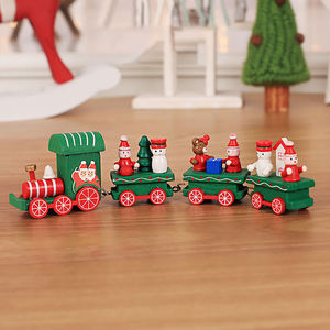 Figurines de Noël miniatures en gros, train en bois décoratif pour plateaux, table et décoration intérieure - Product Image 2
