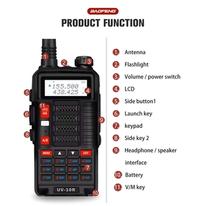 Listo para enviar: Radio <span class=keywords><strong>UV10R</strong></span> Endurance de banda aérea, doble banda en espera, escaneo de frecuencia con una tecla para uso en exteriores, entrega ODM - Product Image 1