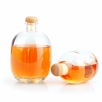 Bouteille en verre transparente de forme spéciale avec couvercle pour jus, eau, thé, lait, spiritueux – Vente en gros 500ml 750ml