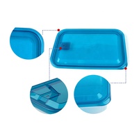 Conteneur de préparation des repas rectangulaire réutilisable de 600 ml, contenants de stockage alimentaire en plastique, lot de 3 pièces