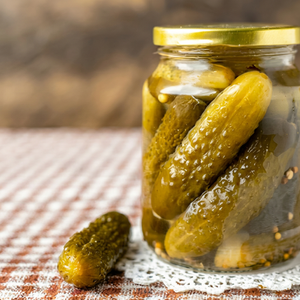 Canned Seasoned <b>Pickled</b> Cucumbers in Glass Mason <b>Jar</b> with Vinegar Preservation Salty Flavor European Style - Product Image 1