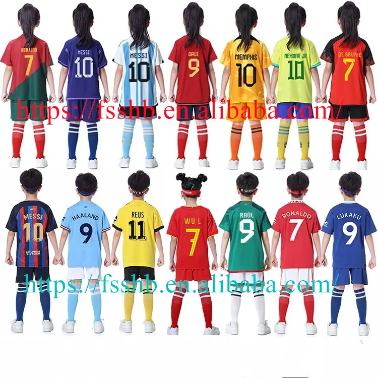 Wholesale 2425 New Arrival Polyester Kids Soccer Uniform Football Kit for Kids