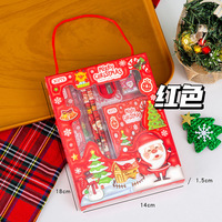 Ensemble de papeterie Kawaii pour enfants Cadeau de Noël Règle à crayon Gomme Taille-crayon Bloc-notes Papeterie pour étudiants Fournitures scolaires et de bureau