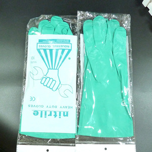 Guantes de Seguridad de Nitrilo Azul Verde Talla Única Antideslizantes y Resistentes a Químicos para Trabajo Industrial - Product Image 3