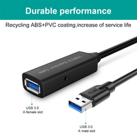 RSHTECH kabel ekstensi USB 3.0 5M/16,5 kaki, kabel ekstensi USB kompatibel dengan Mouse, Keyboard, Printer