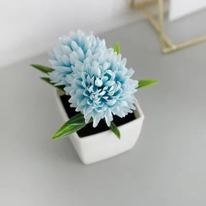 1 unidad de flores de escritorio, plantas artificiales de crisantemo en maceta, decoración para el hogar, restaurante y oficina - Product Image 2