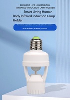 Sensor de movimiento infrarrojo PIR E27, portalámparas LED, interruptor de enchufe, 85-265V