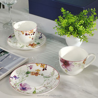 Tasses à thé de l'après-midi à fleurs créatives, banquet, banquet, tasse à café, cadeau de mariage, tasse pour couple