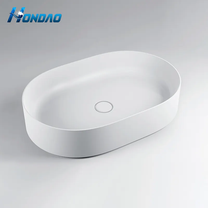 Factory Direct Supply Sanitary Sink White Color Bathroom Countertop Sink Acrylic Solid Surface Bathroom Basin