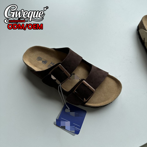 Sandali in Vera Pelle con Doppia Fibbia e Logo Personalizzato, Suola in Sughero EVERGREEN, Modello Classico Open Toe per Tutte le Stagioni - Product Image 4