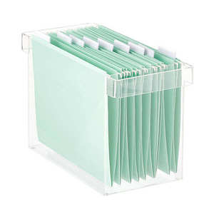 Open-top Desktop Clear Transparent Acrylic Hanging File Organizer Bin Box With Handle