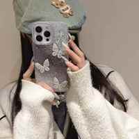 Nouvelle coque à paillettes dégradées pour iPhone 18 17 16 15 14, étui de téléphone portable avec strass et protection d'objectif IMD, livraison gratuite en stock
