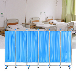 Tongchen Folding Privacy <b>Screen</b> 6 Panel Blue Movable Room Divider For Hospital Clinic Salon Bedroom Living Room - Product Image 1