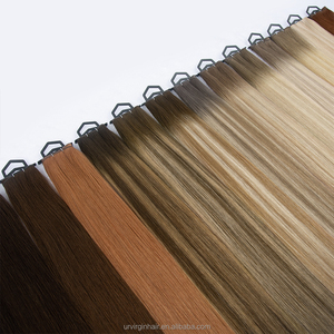 Extensions di capelli umani vergini Remy 100% non siliconati, a doppia trama, 12A 100g, biondi, voluminosi e ricci, Genius Weft - Product Image 2