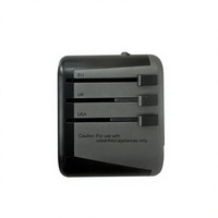 Adaptor Perjalanan Global 3-in-1 Laptop Kamera LED-USB-C Output AC/DC Ringan PC Hitam Pengisi Daya Universal Bersertifikasi Keamanan